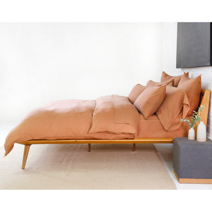 Pom Pom at Home Parker Terracotta Linen Duvet Cover Set ~ Available in Twin, Queen and King Sizes