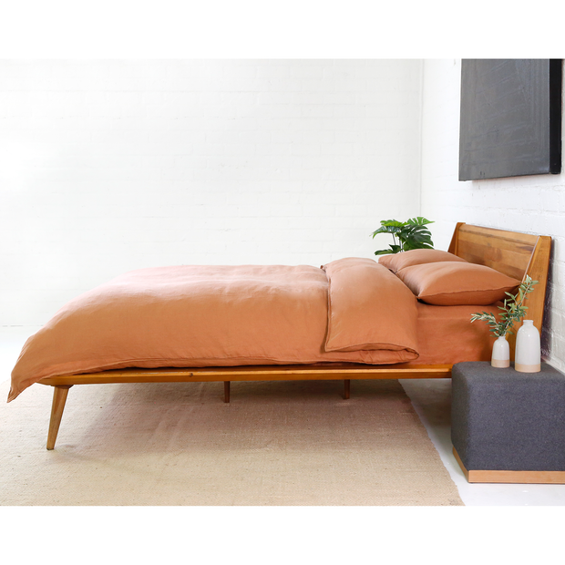 Pom Pom at Home Parker Terracotta Linen Duvet Cover Set ~ Available in Twin, Queen and King Sizes