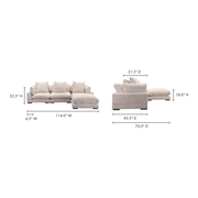 Moe's Home Collection Tumble Lounge Light Brown Modular Sectional