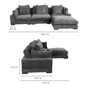 Moe's Home Collection Tumble Grey Lounge Modular Sectional