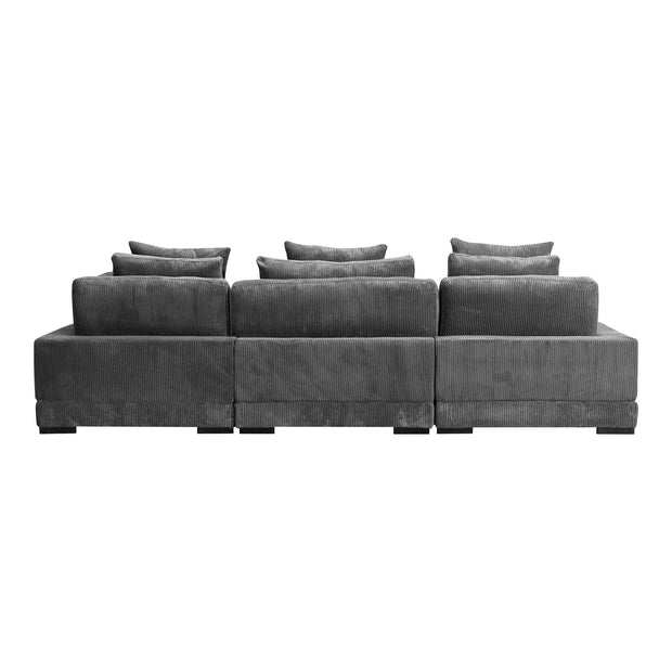 Moe's Home Collection Tumble Classic  Charcoal Grey L-Shaped Modular Sectional