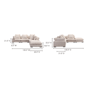 Moe's Home Collection Tumble Light Brown Dream Modular Sectional