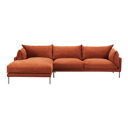 Moe's Home Collection Jamara Burnt Auburn Left-Facing Sectional