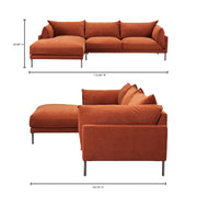 Moe's Home Collection Jamara Burnt Auburn Left-Facing Sectional