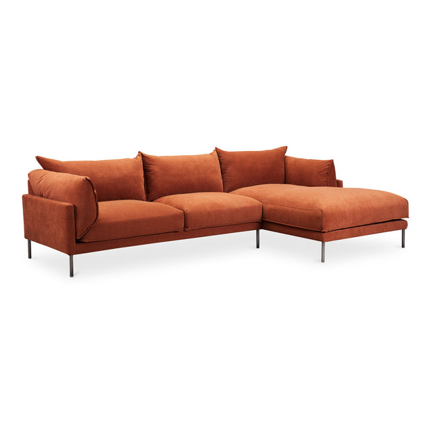 Moe's Home Collection Jamara Burnt Auburn Right-Facing Sectional