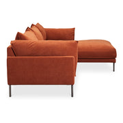 Moe's Home Collection Jamara Burnt Auburn Right-Facing Sectional