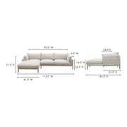 Moe's Home Collection Jamara Sandy Beige Left-Facing Sectional