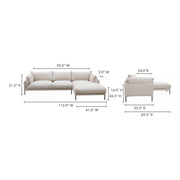 Moe's Home Collection Jamara Sandy Beige Right-Facing Sectional