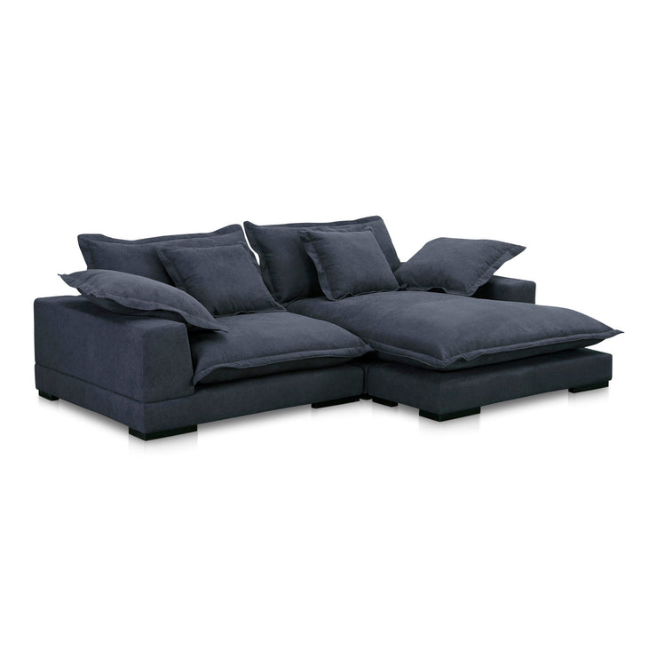 Moe's Home Collection Daydream Sectional ~ Slate Blue Performance Fabric