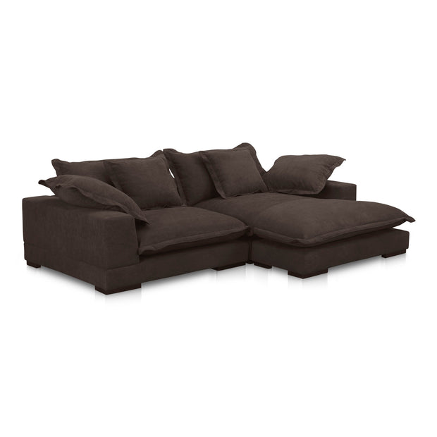 Moe's Home Collection Daydream Sectional ~ Dark Brown Performance Fabric