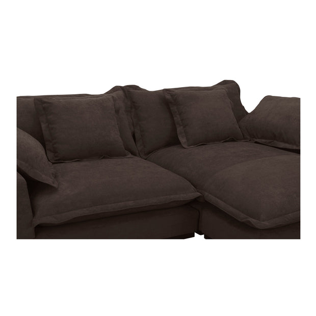 Moe's Home Collection Daydream Sectional ~ Dark Brown Performance Fabric