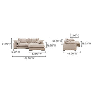 Moe's Home Collection Daydream Sectional ~ Beige Performance Fabric