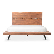 Moe's Home Collection Madagascar Brown Acacia Wood Platform Queen Size Bed