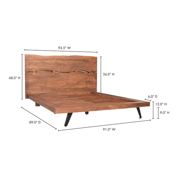 Moe's Home Collection Madagascar Brown Platform King Size Bed
