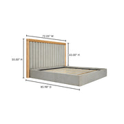 Moe's Home Collection Nina Grey Upholstered Queen Size Bed