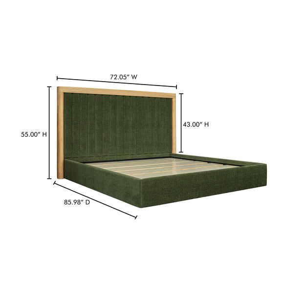 Moe's Home Collection Nina Green Upholstered Queen Size Bed