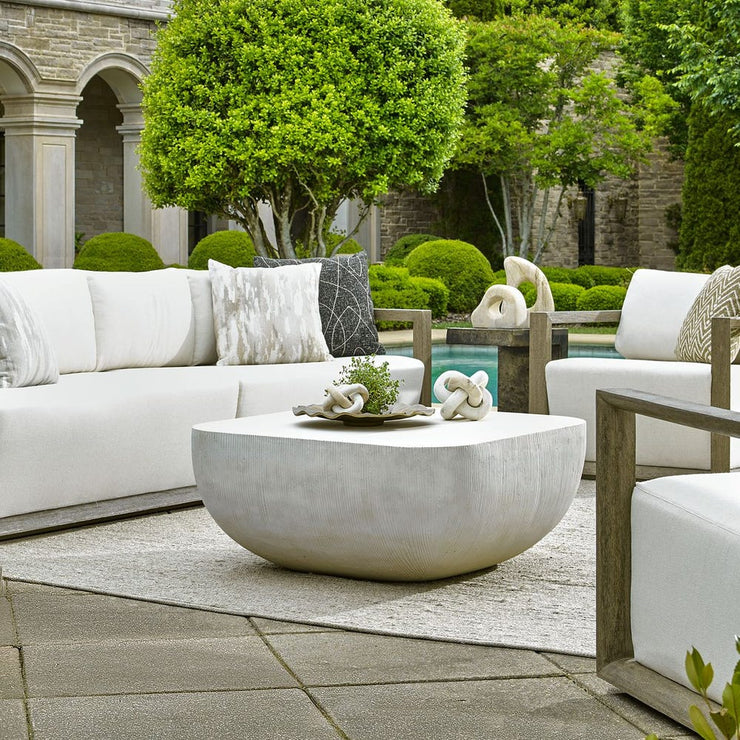 Uttermost Alma Warm Limestone Coffee Table ~ Indoor And Outdoor Use