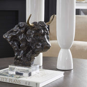 Uttermost Bison Bust Tarnished Bronze and Crystal Sculpture