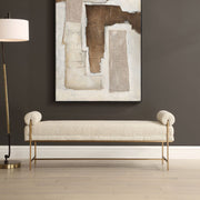 Uttermost Bolster Pearl White Textured Boucle Bench