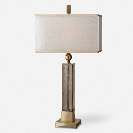 Uttermost Caecilia Textured Amber Glass Table Lamp