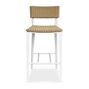 Uttermost Calbas Honey All Weather Wicker Outdoor Bar Stool With White Frame