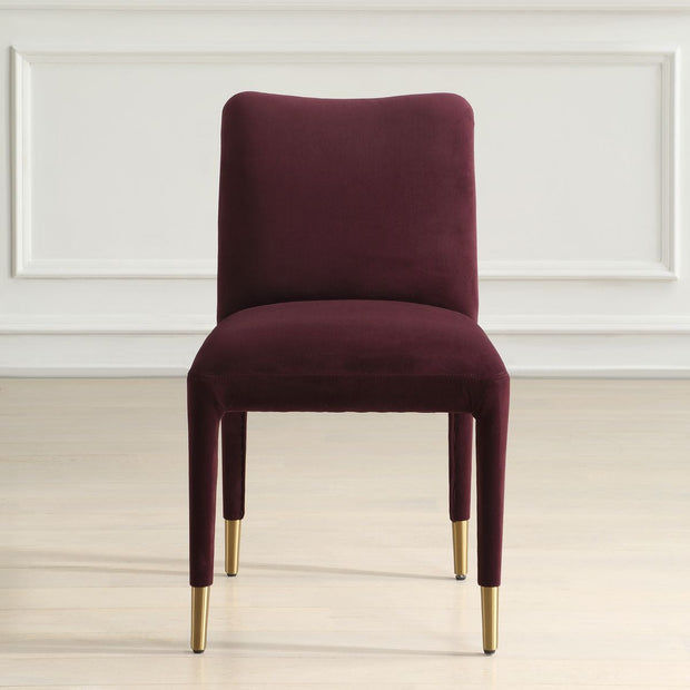 Uttermost Conifer Plum Velvet Modern Dining Chairs ~ Set Of 2