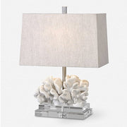 Uttermost Coral Sculpture Table Lamp With Beige Linen Shade