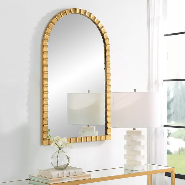 Uttermost Dandridge Antique Gold Leaf Iron Arch Mirror