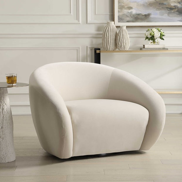 Uttermost DeSoto Cream Velvet Swivel Chair