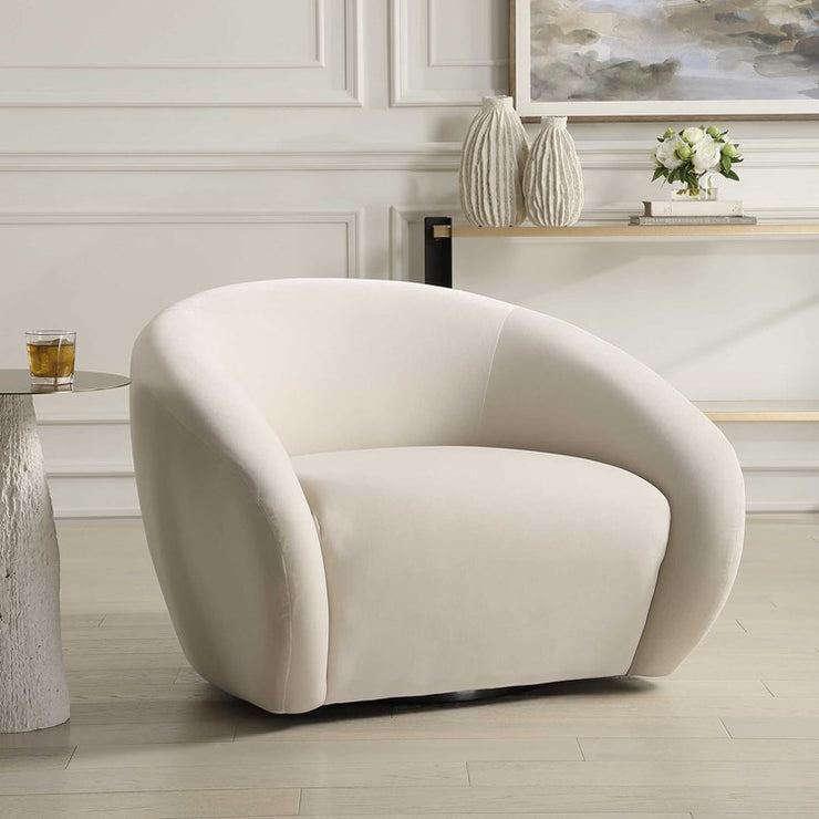 Uttermost DeSoto Cream Velvet Swivel Chair