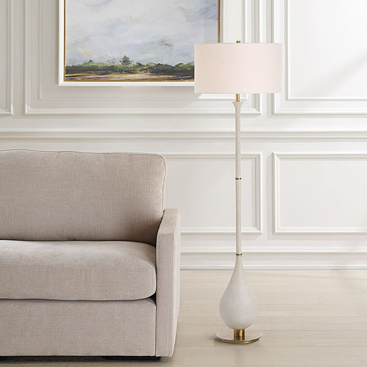 Uttermost Dewdrop Ivory Man- Made Stone Floor Lamp