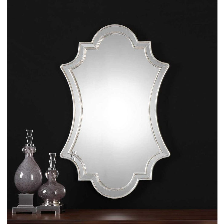 Uttermost Elara Curved Edge Finished Antique Silver Mirror