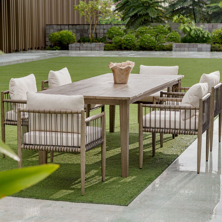 Uttermost Forsyth Weathered Dark Grey Mahogany Outdoor Dining Table
