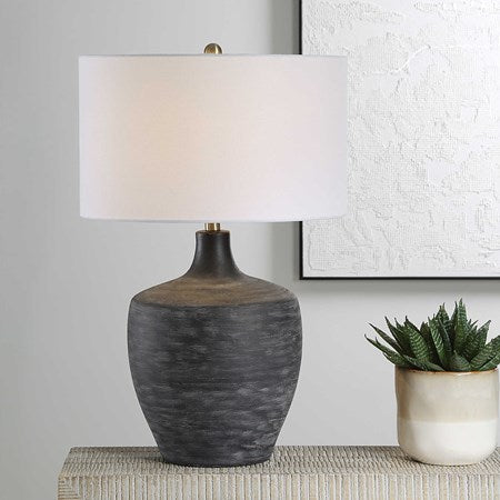 Uttermost Graphite Distressed Charcoal Table Lamp