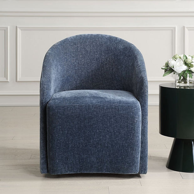 Uttermost Harbor Velvet Harbor Blue Dining Chair