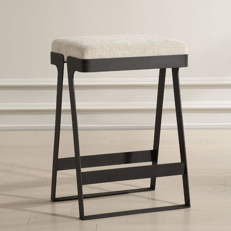 Uttermost Hover Ivory Chenille Boucle Counter Stools