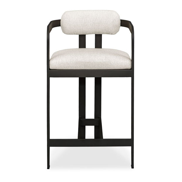 Uttermost Kalmar Warm White Upholstered Outdoor Java Black Counter Stool