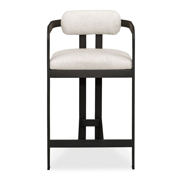 Uttermost Kalmar Warm White Upholstered Outdoor Java Black Counter Stool