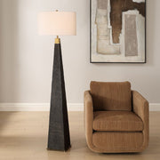 Uttermost Lathey Burned Wood Floor Lamp