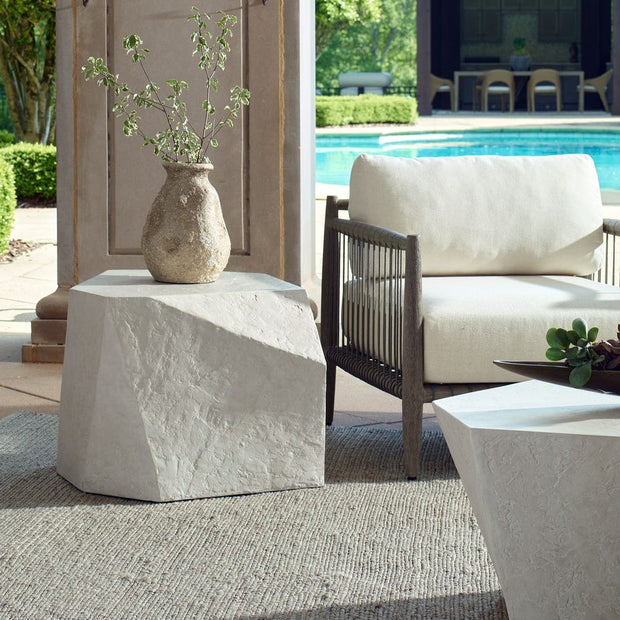 Uttermost Parra Limestone Side Table Indoor And Outdoor Use