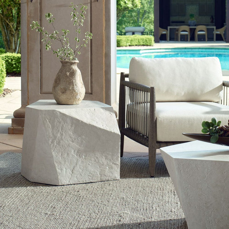 Uttermost Parra Limestone Side Table Indoor And Outdoor Use