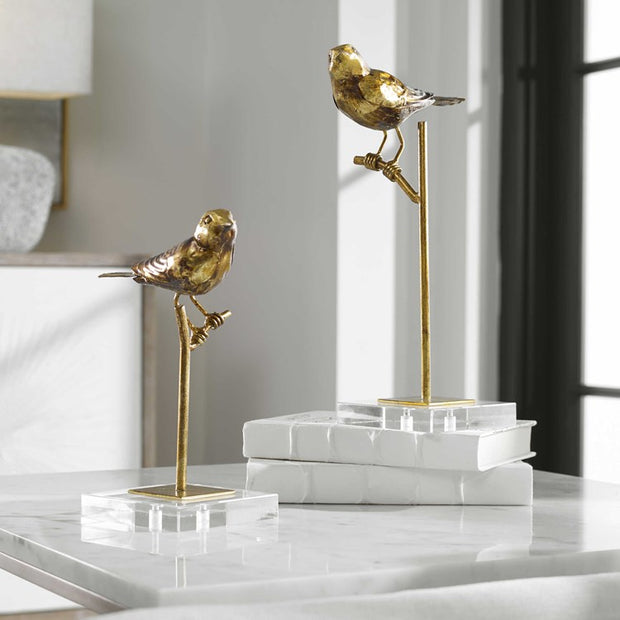 Uttermost Passerines Perched Birds Set of 2 Figurines