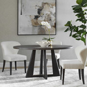 Uttermost Pulsar Dark Walnut With Light Gray Glaze Oval Dining Table