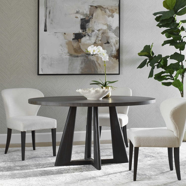 Uttermost Pulsar Dark Walnut With Light Gray Glaze Oval Dining Table