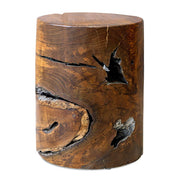 Uttermost Rafe Teak Wood Round Accent Stool