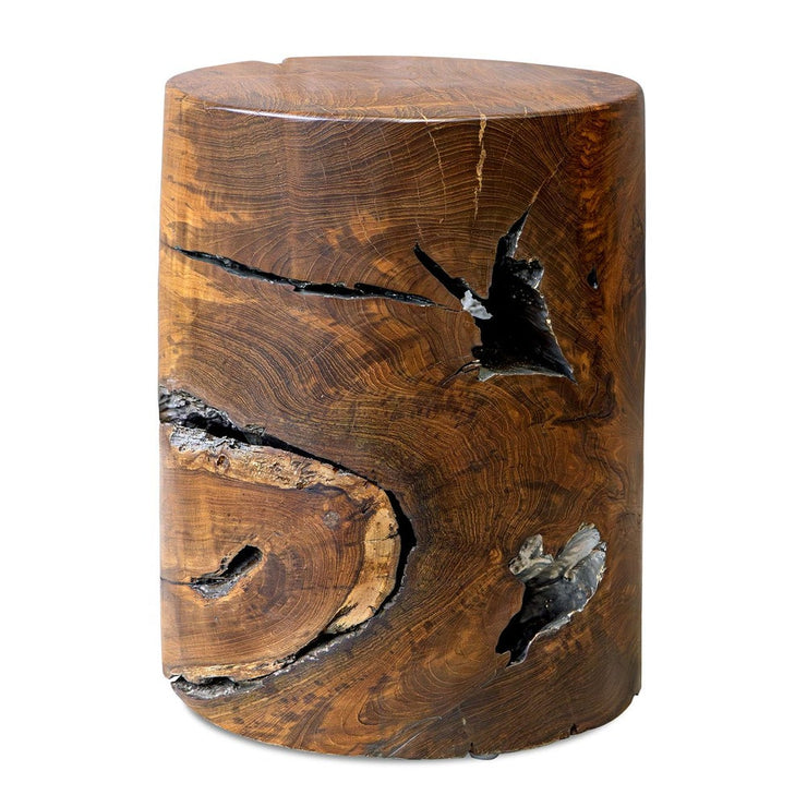 Uttermost Rafe Teak Wood Round Accent Stool