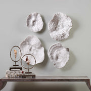 Uttermost Sea Coral Antiqued White Set of 4 Wall Decor