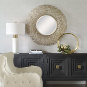 Uttermost Swirl Gold Leaf Iron Round Mirror