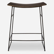 Uttermost Thura Mango Wood Curved Seat Counter Stool