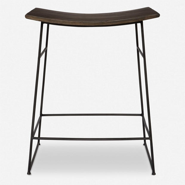 Uttermost Thura Mango Wood Curved Seat Counter Stool